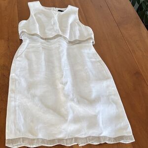 J. Crew White Sleeveless Dress with Silver Accents